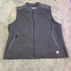 Men’s Carhartt Gray Ripstop Rugged Flex Utility Work Vest with Pockets Size 3XL